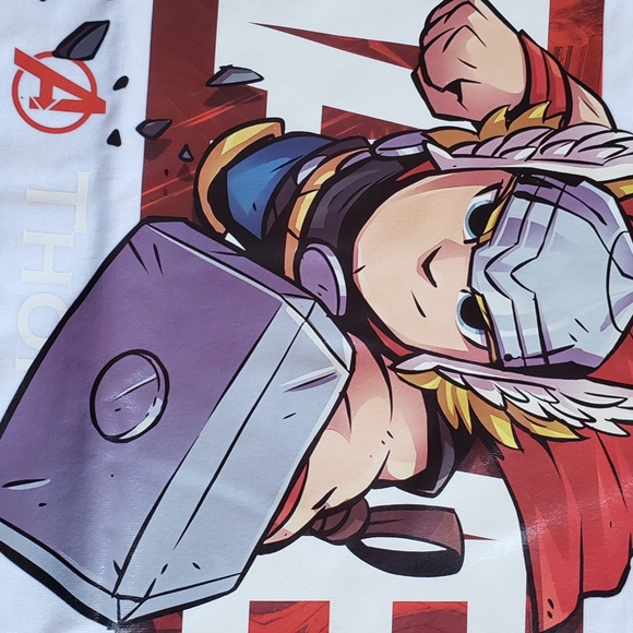 NWT Thor Marvel Tee Shirt - White Red Yellow Blue Gray Shirt - Picture 10 of 14